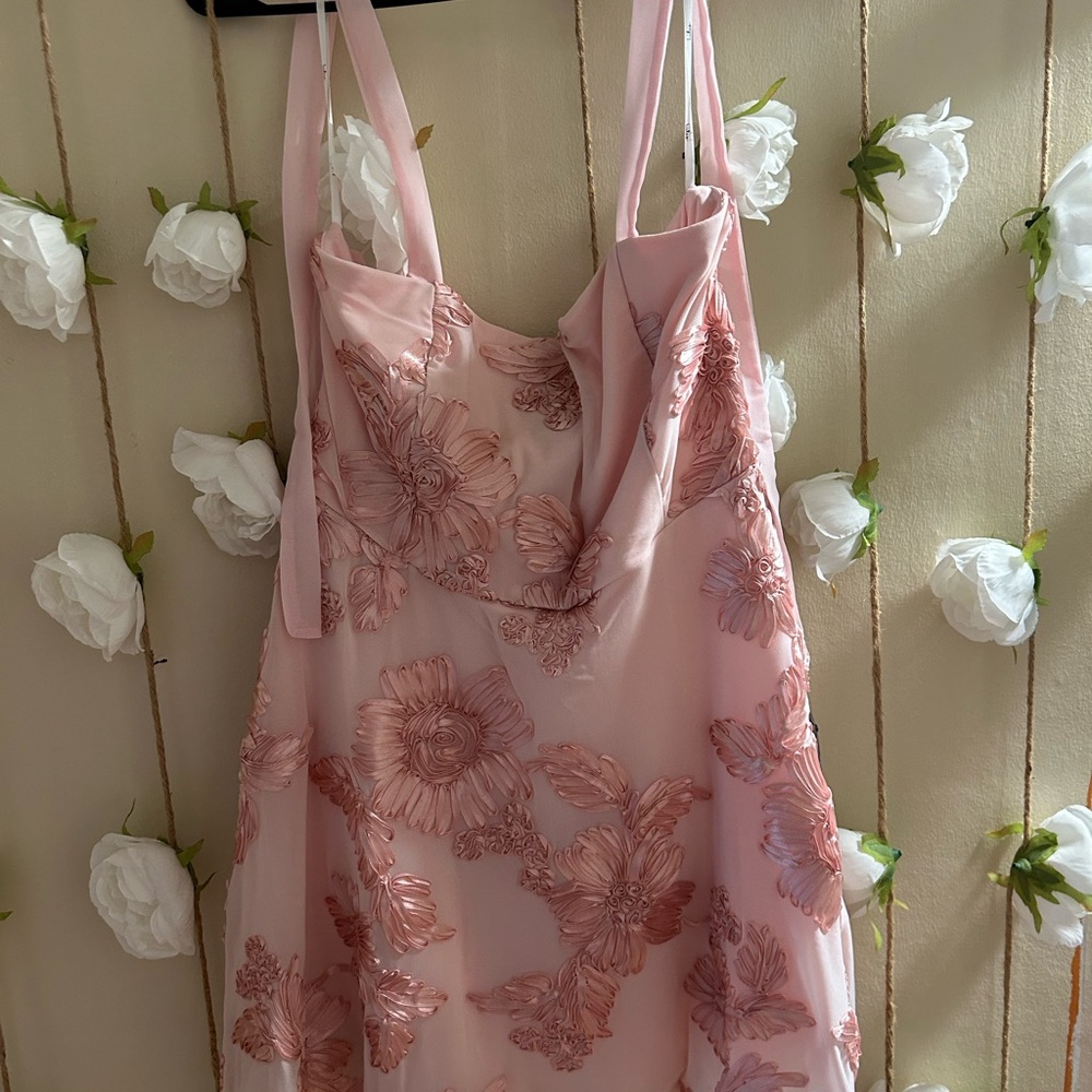 Lulu's Blush Pink Floral Slip Dress